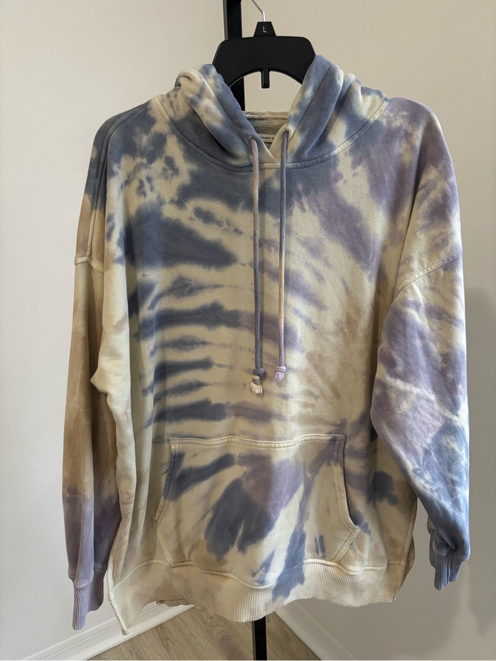 American Eagle Outfitters Tie-Dye Crewneck Hoodie - Blue, Cream, Tan